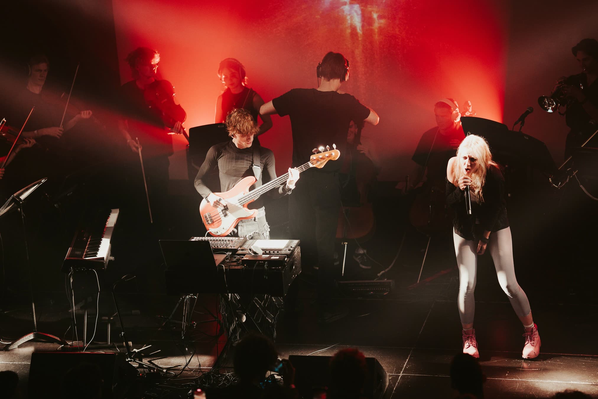 fitting a total of 14 musicians on stage with all the setup that was required proved to be a challenge