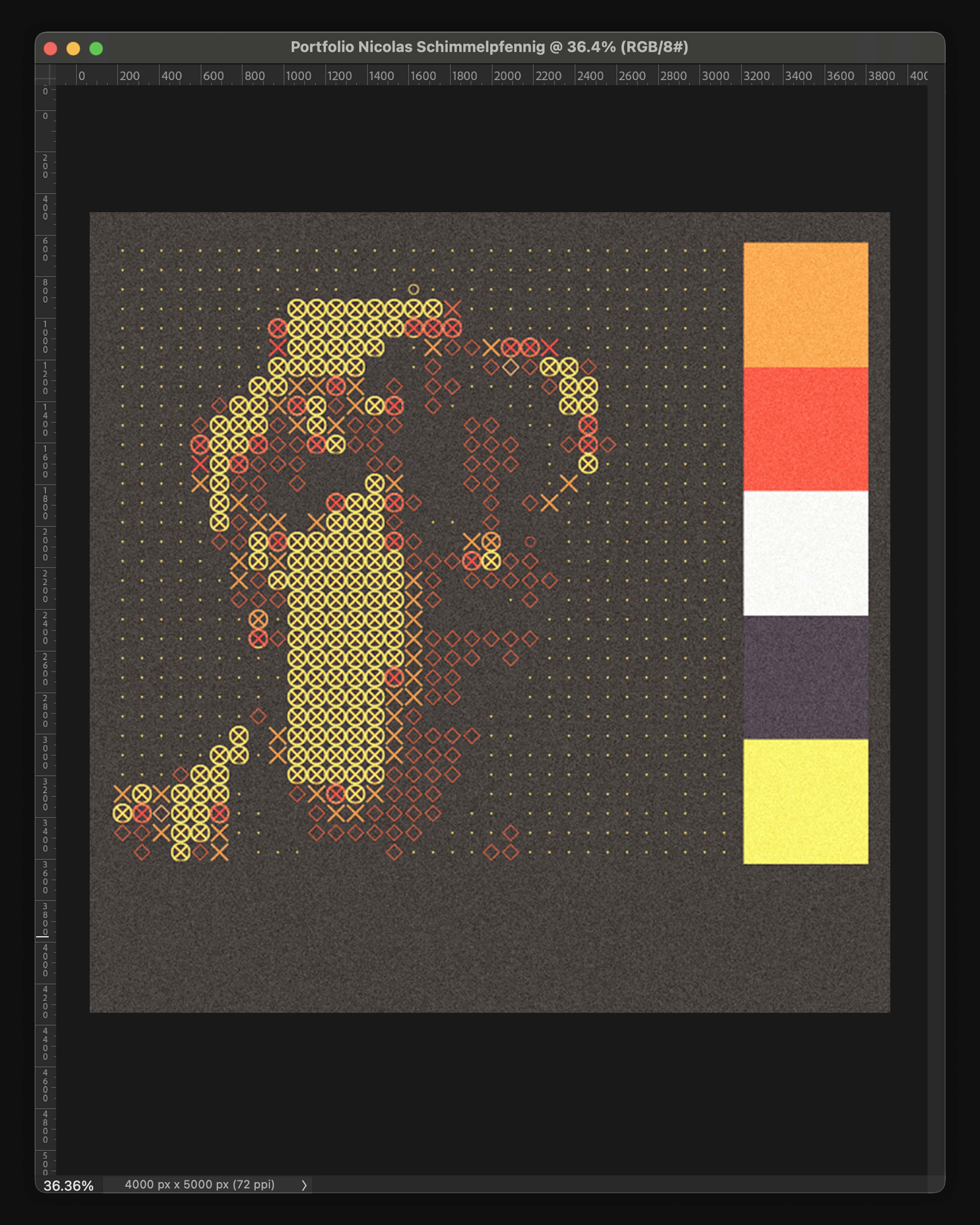 Introducing and playing with colour added a secondary layer of abtraction.